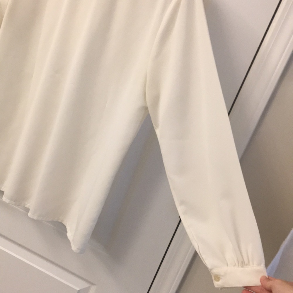 White Lace Button Down Top - Picture 11 of 11